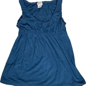 Eyelash Couture Teal Cotton Sleeveless Top Size L